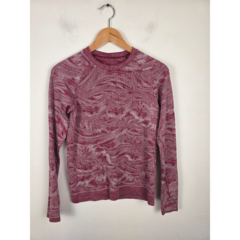 Lululemon Rest Less‎ Pullover Pomegranate Pink Peony Stratum Long Sleeve Top 6